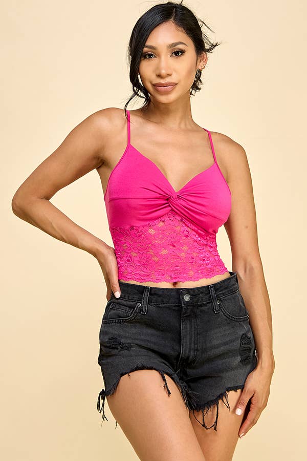 Lace insert Twist Tank