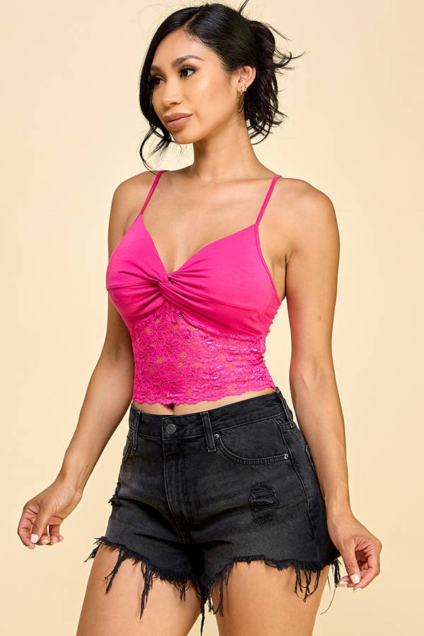Lace insert Twist Tank