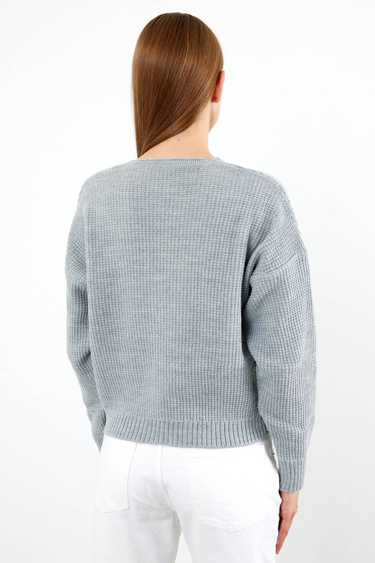 Cropped Knit Cardigan Flower Embroidered