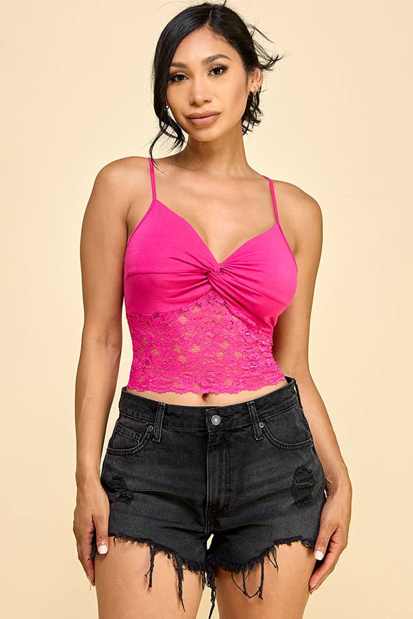 Lace insert Twist Tank