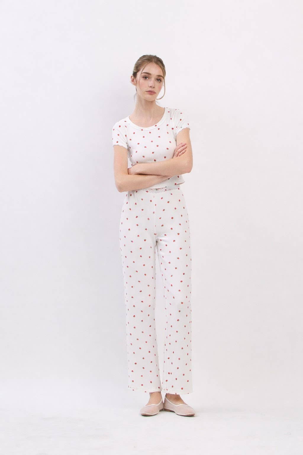 Pointelle Strawberry Tee