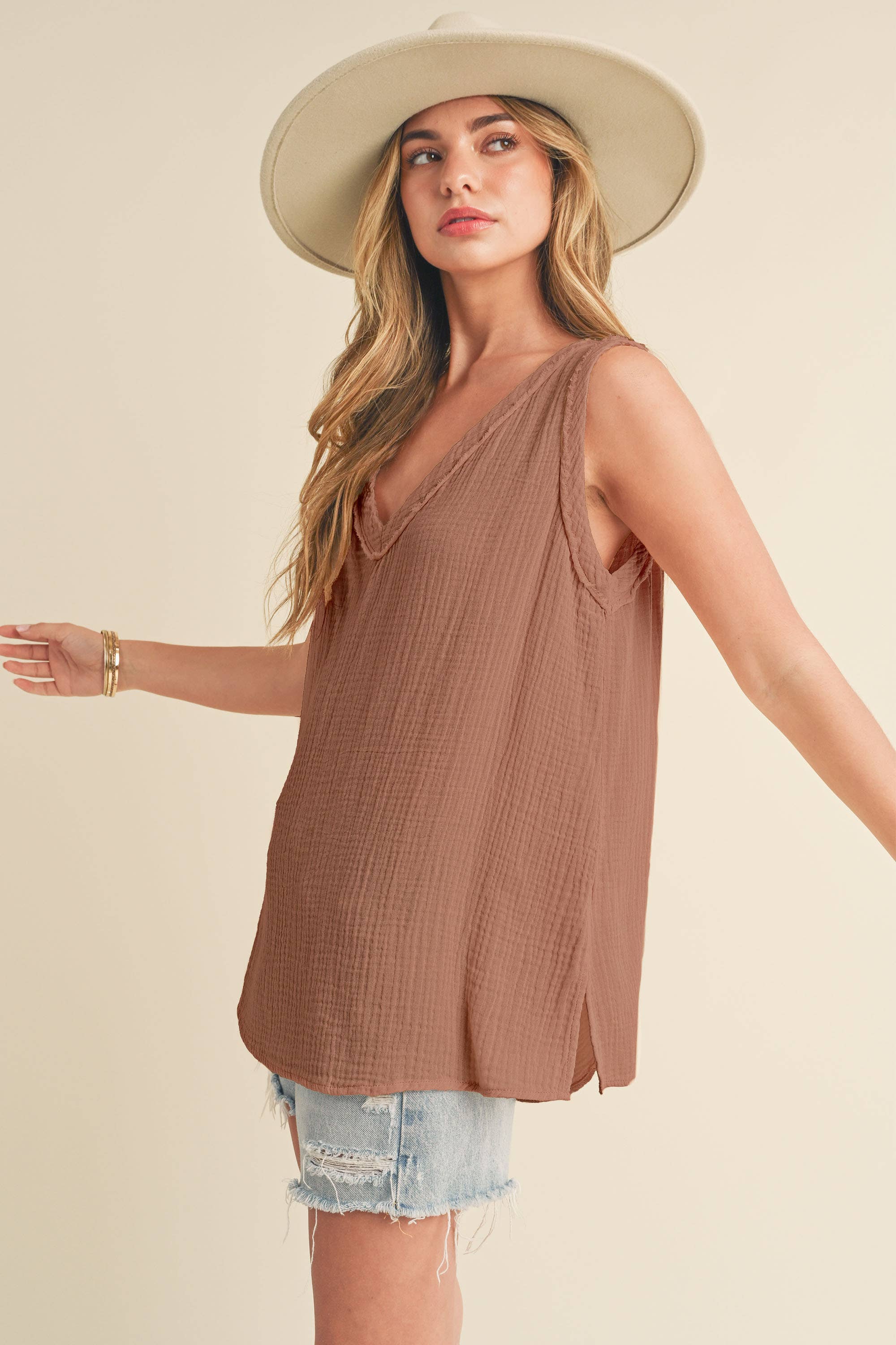 Cotton Gauze Tank Top