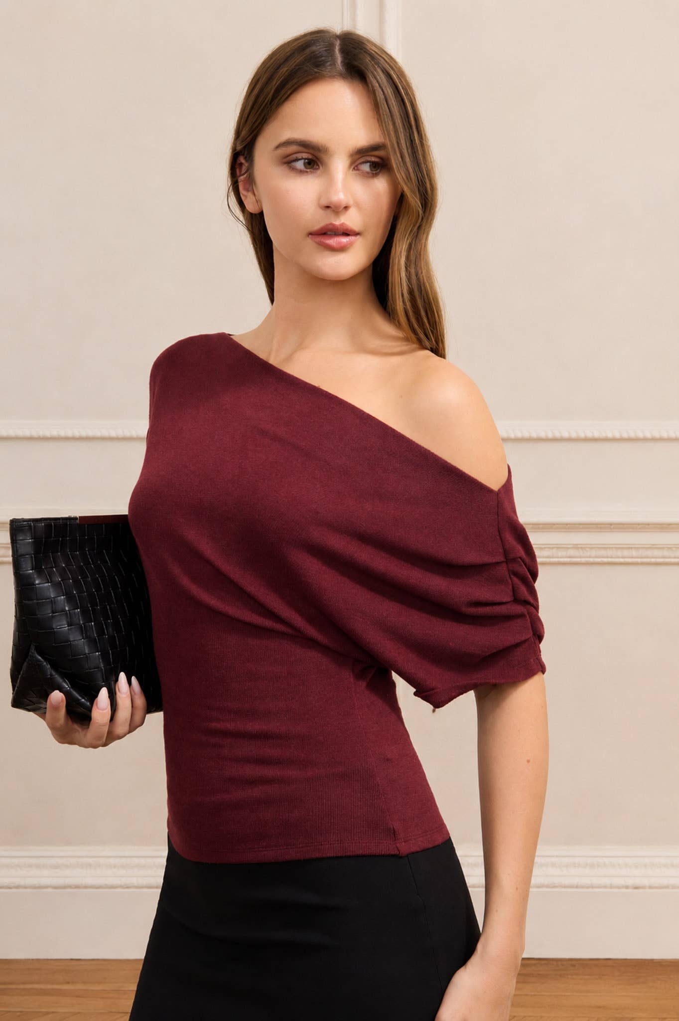 One Shoulder Ruched Top