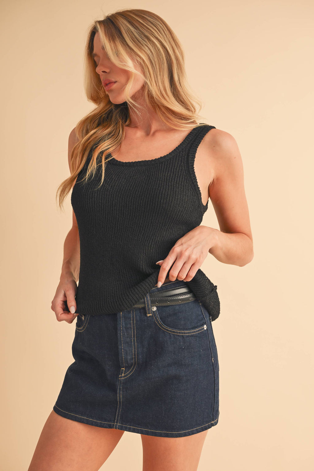 Open Knit Tank Top