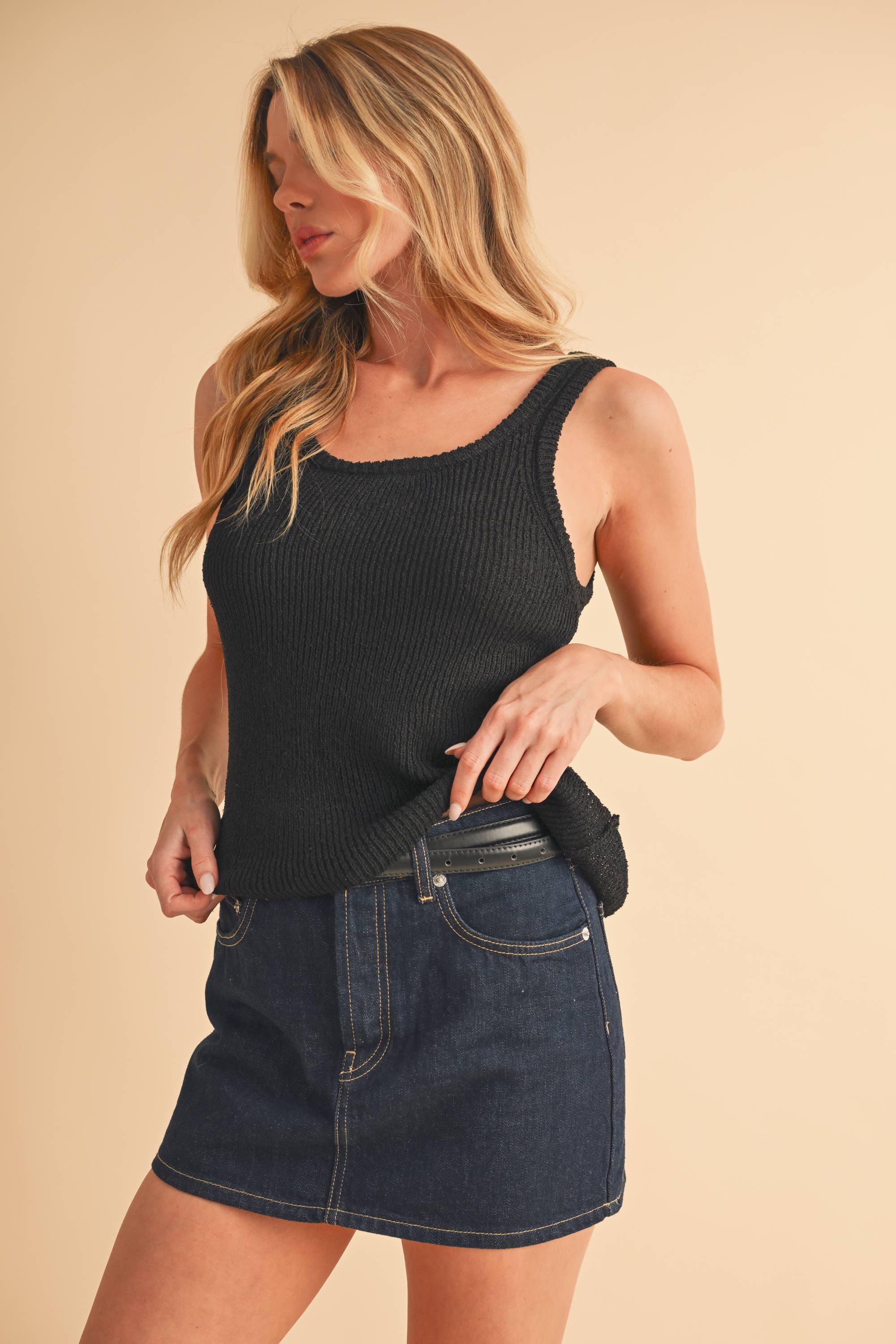 Open Knit Tank Top