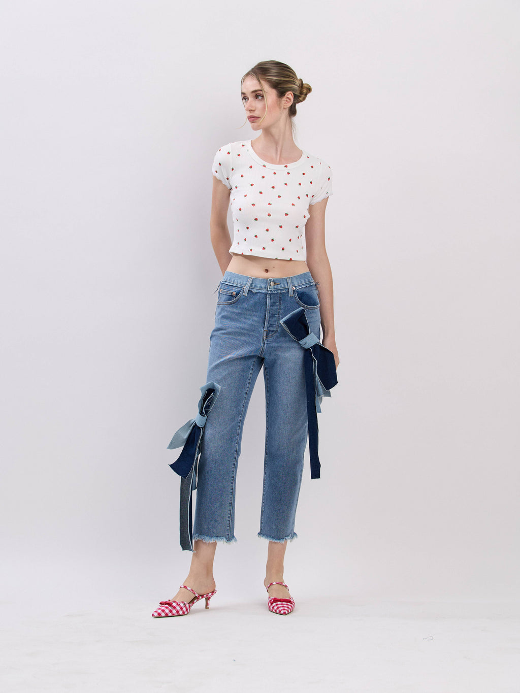 Pointelle Strawberry Tee