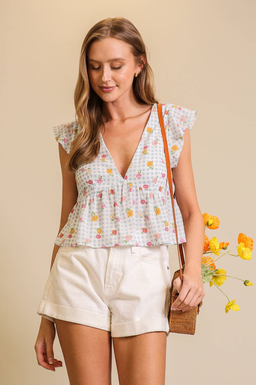 Printed Babydoll Top