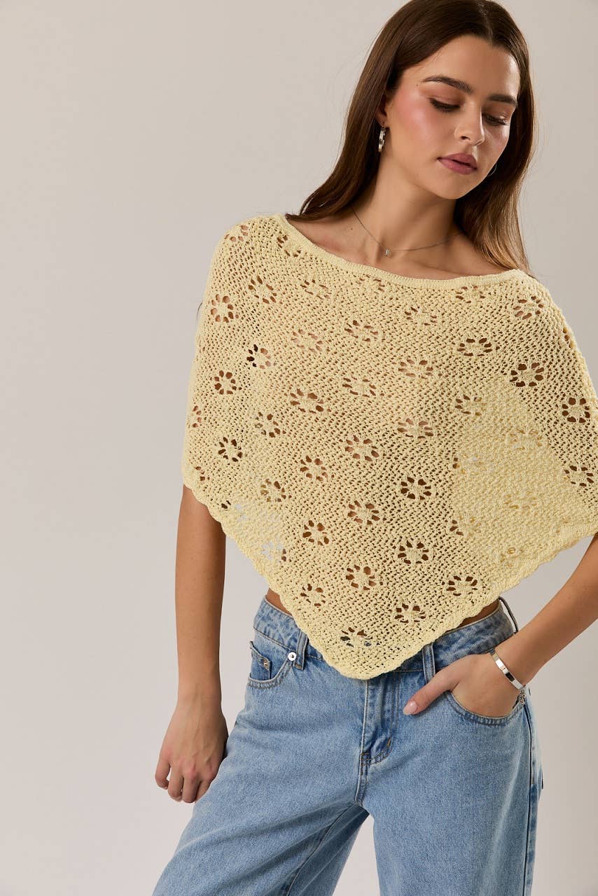 Openwork Knit Poncho