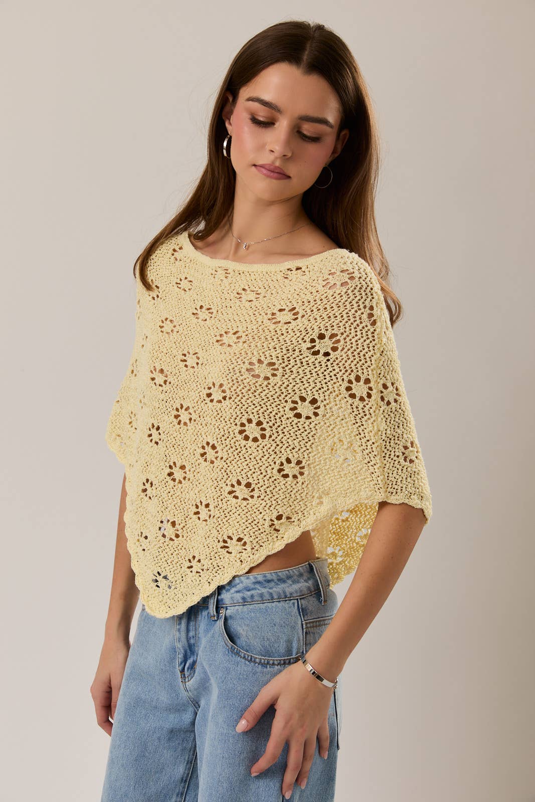 Openwork Knit Poncho