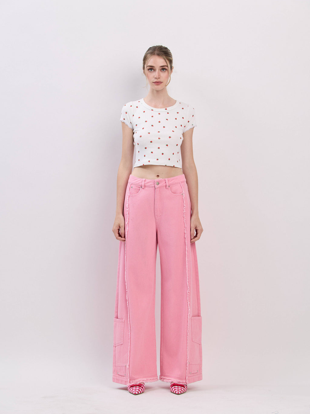 Pointelle Strawberry Tee