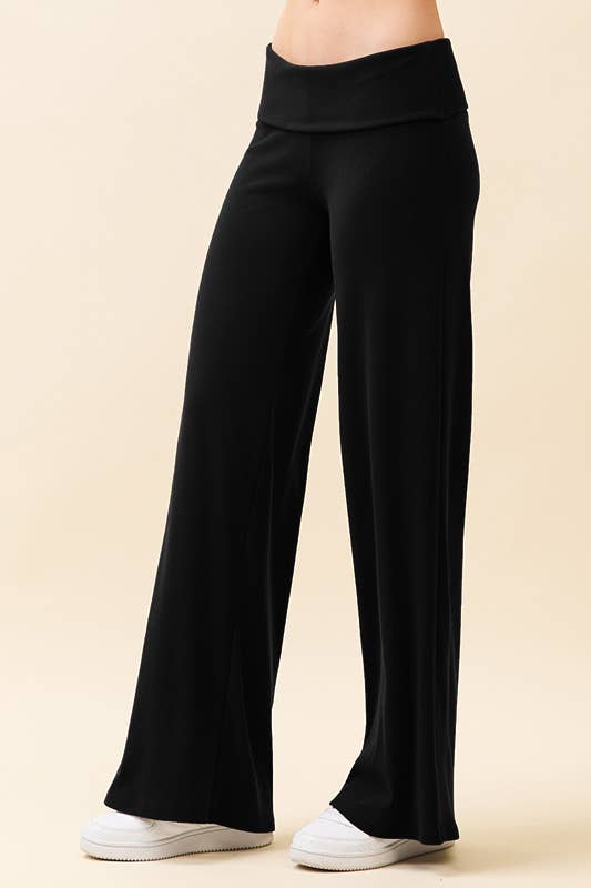 Fold Over Wide Leg Soft Pant