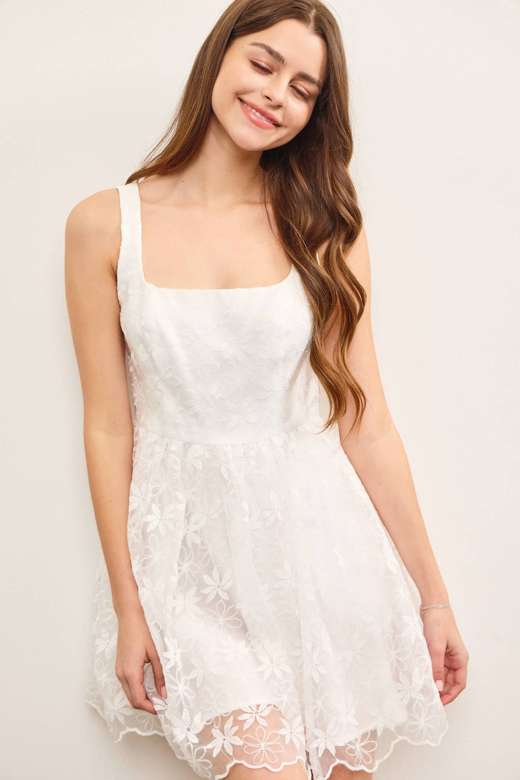 Square Neck Floral Dress