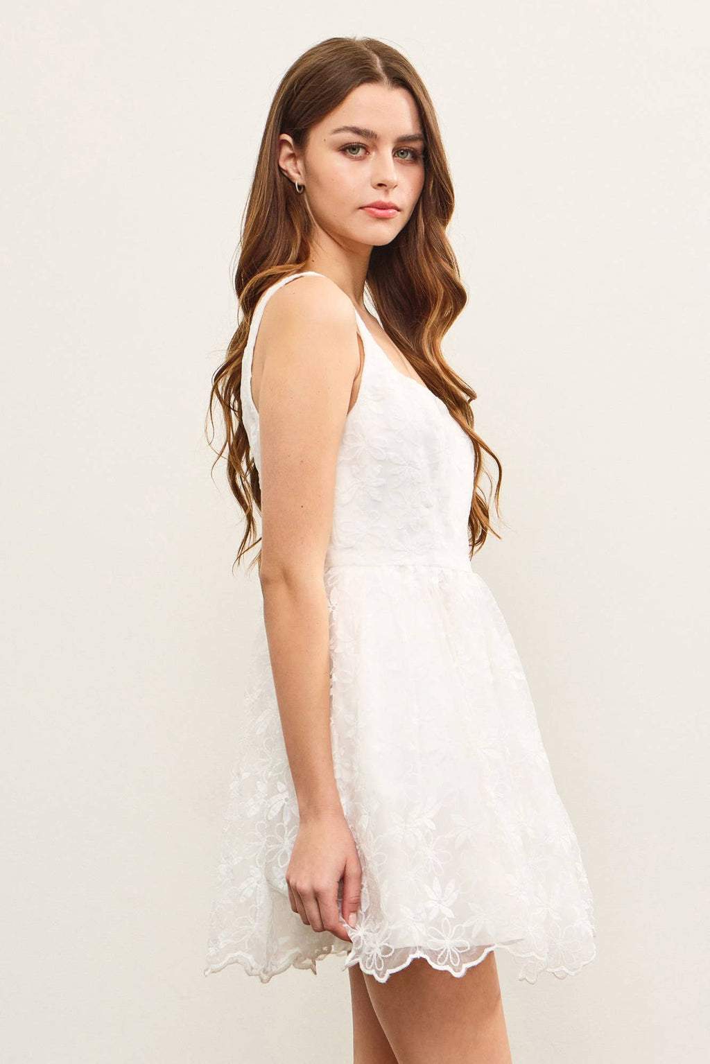 Square Neck Floral Dress
