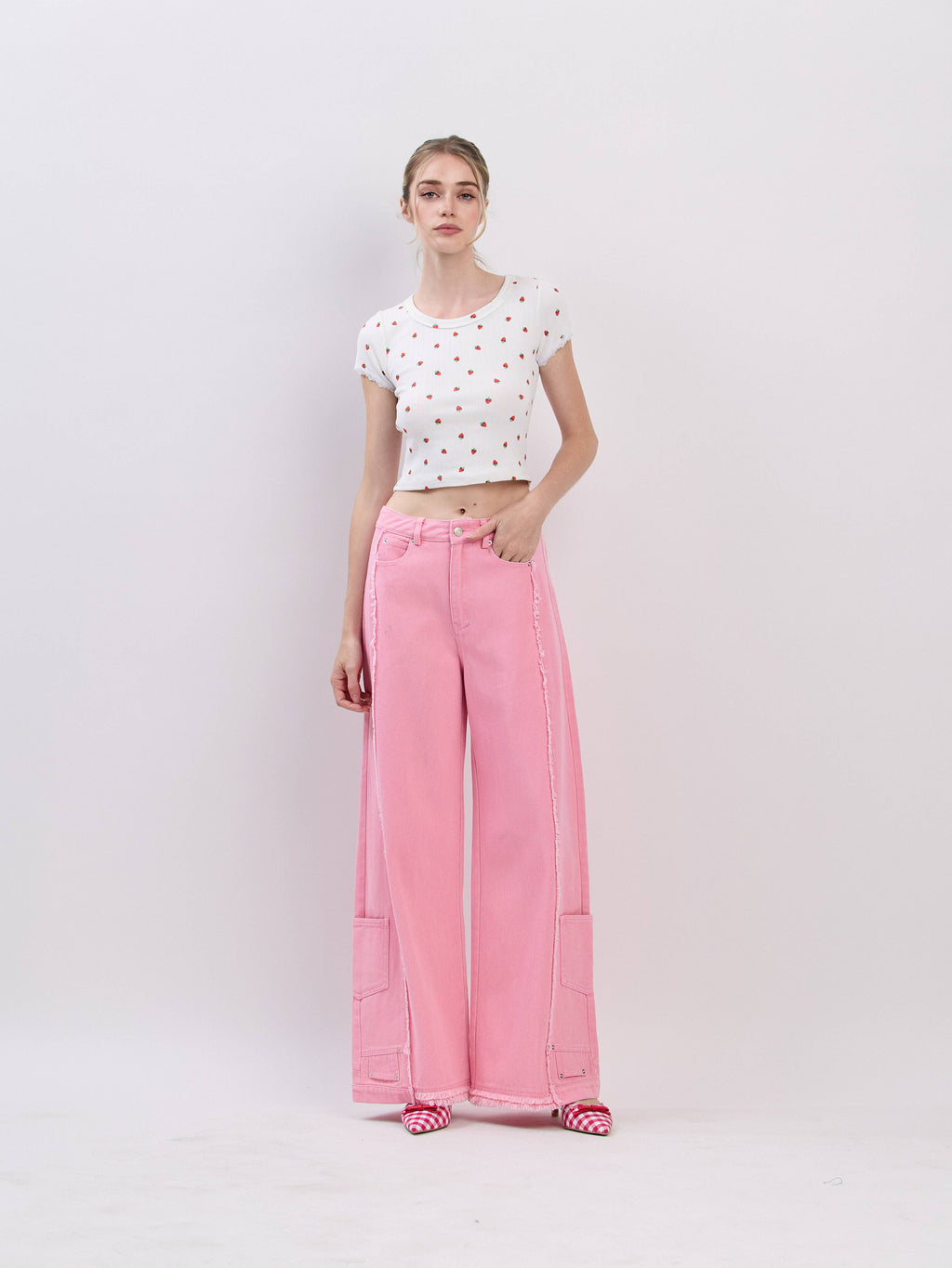 Pointelle Strawberry Tee