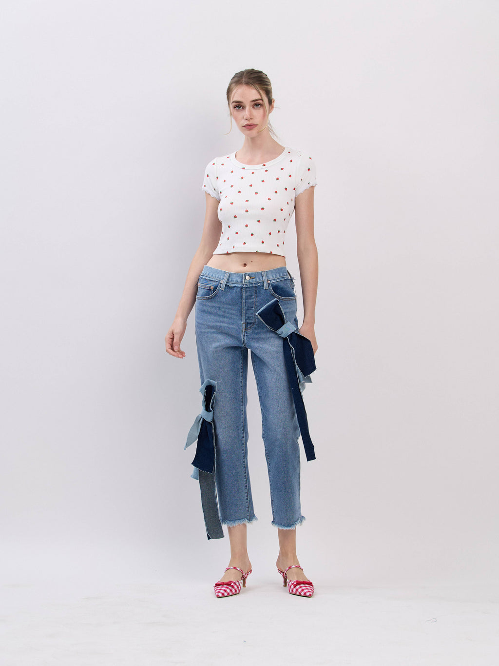 Pointelle Strawberry Tee