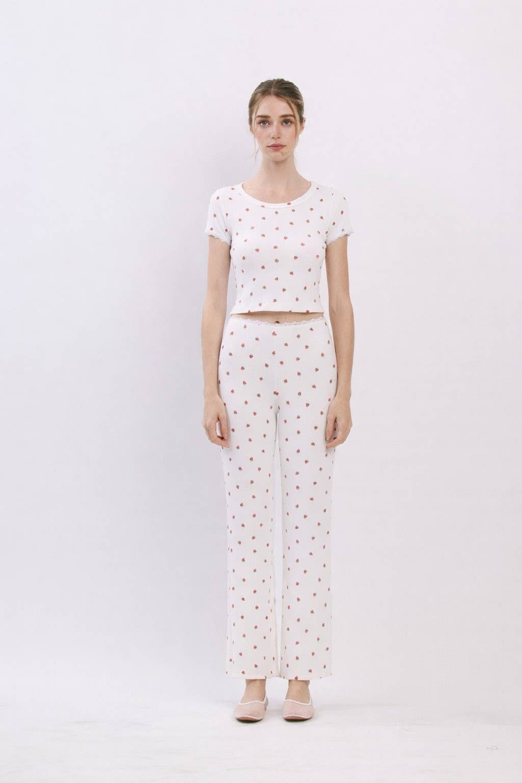 Pointelle Strawberry Tee