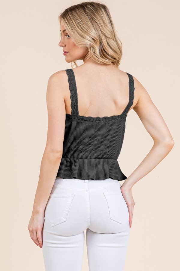 Lace Peplum Top