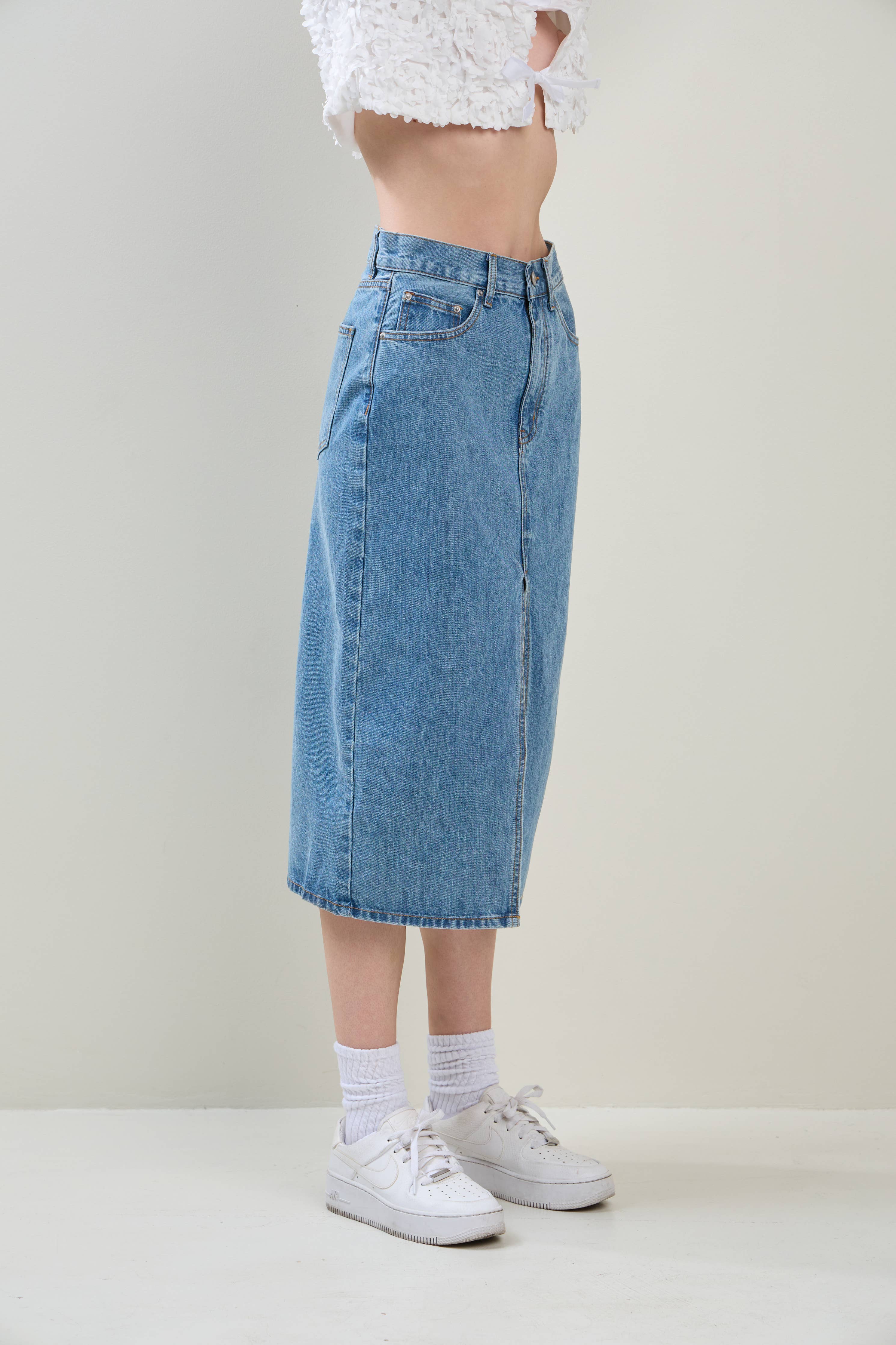 Denim Midi Skirt