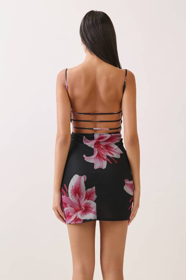 Flower Print Mini Dress