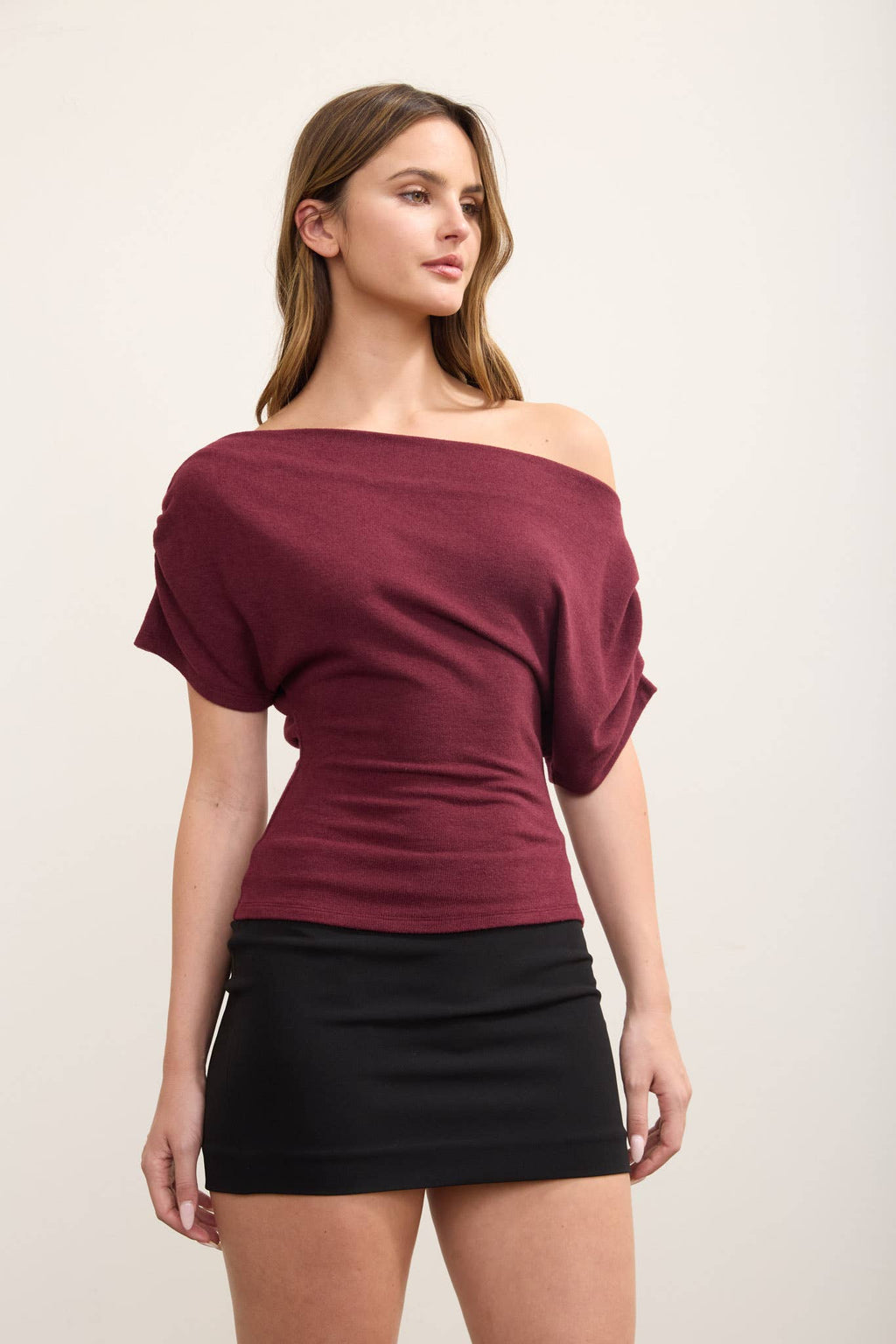 One Shoulder Ruched Top