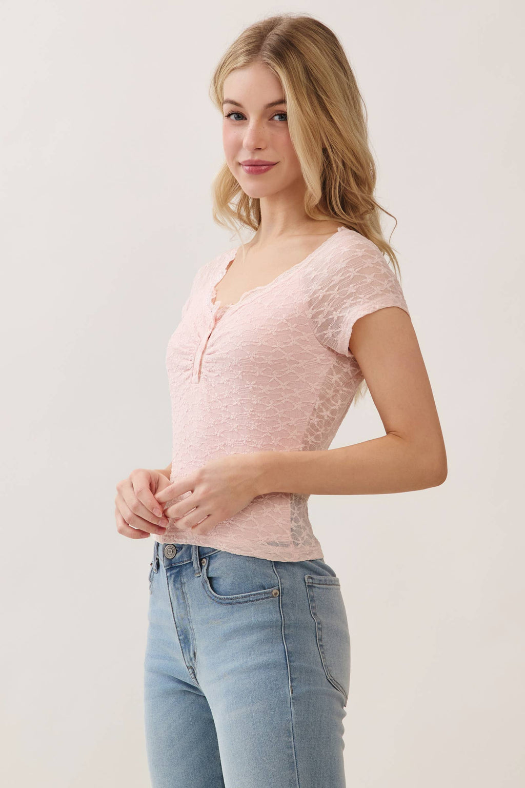 Lace Henley Tee