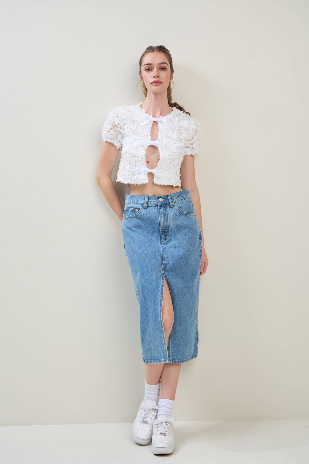 Denim Midi Skirt