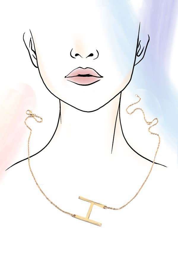 Sideways Initial Necklace