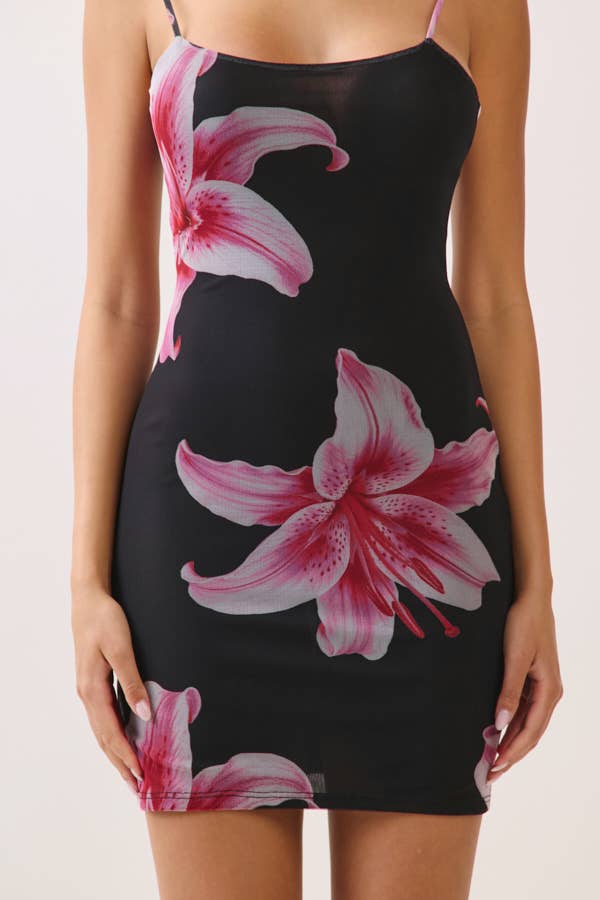 Flower Print Mini Dress