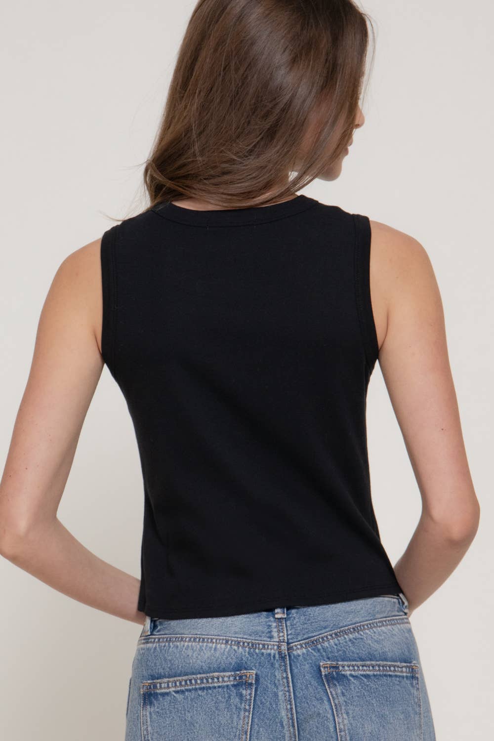 Sleeveless Button Down