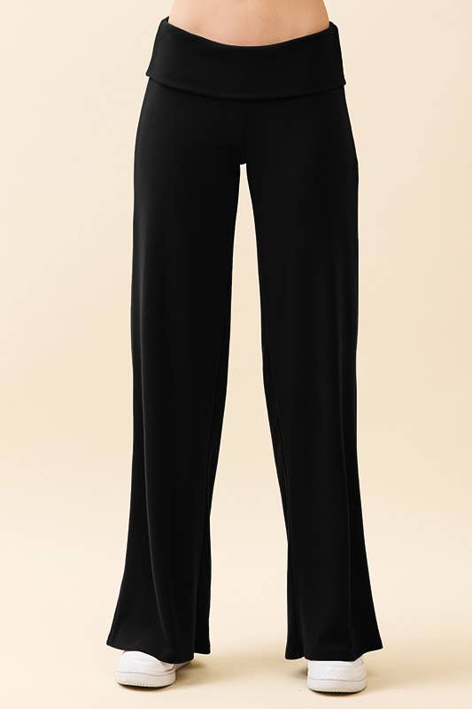 Fold Over Wide Leg Soft Pant