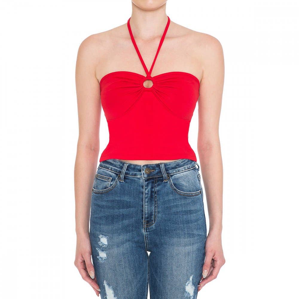 Ruched O-Ring Halter