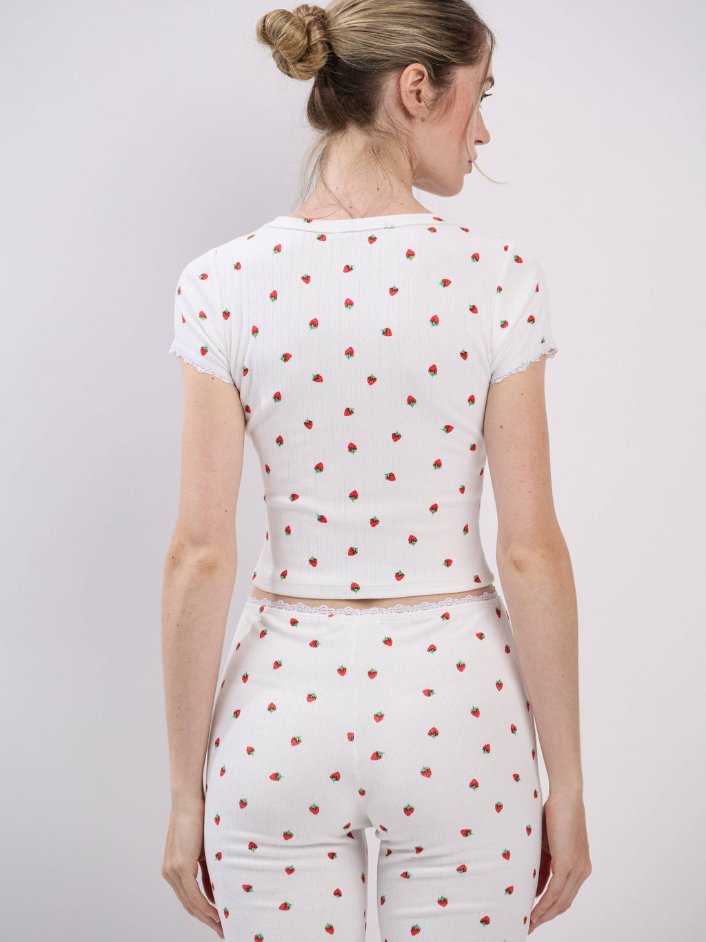 Pointelle Strawberry Tee