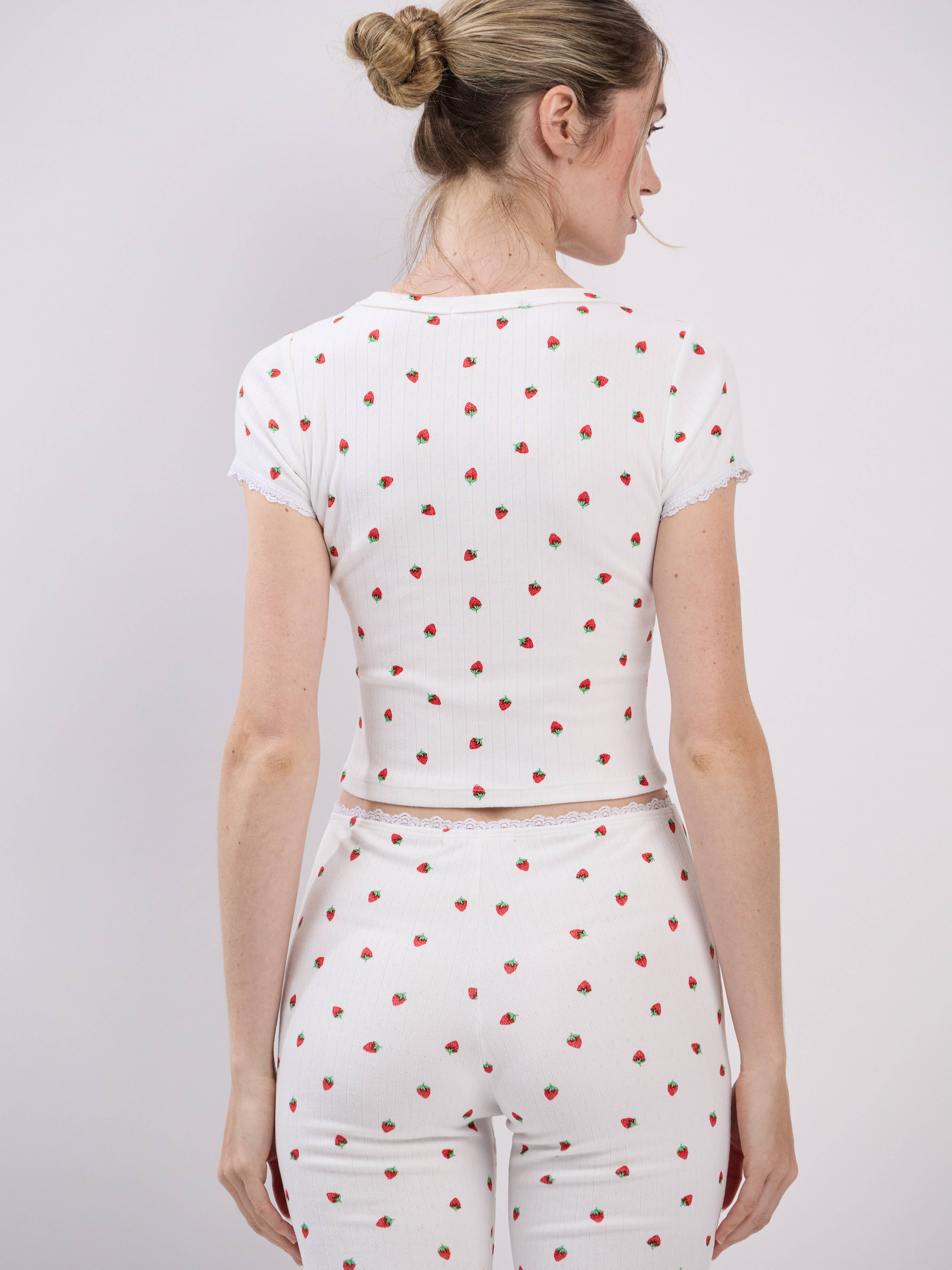 Pointelle Strawberry Tee