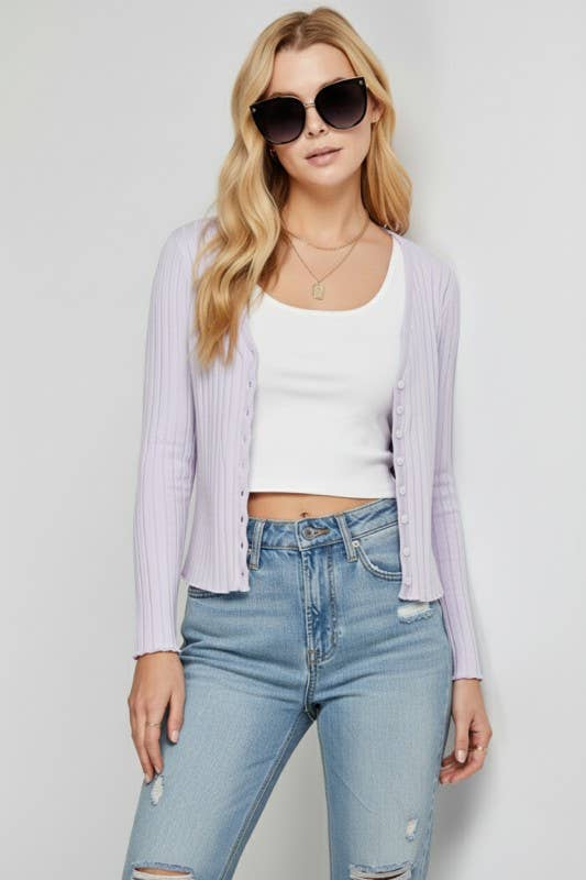 Ribbed Long Sleeve Cardigan