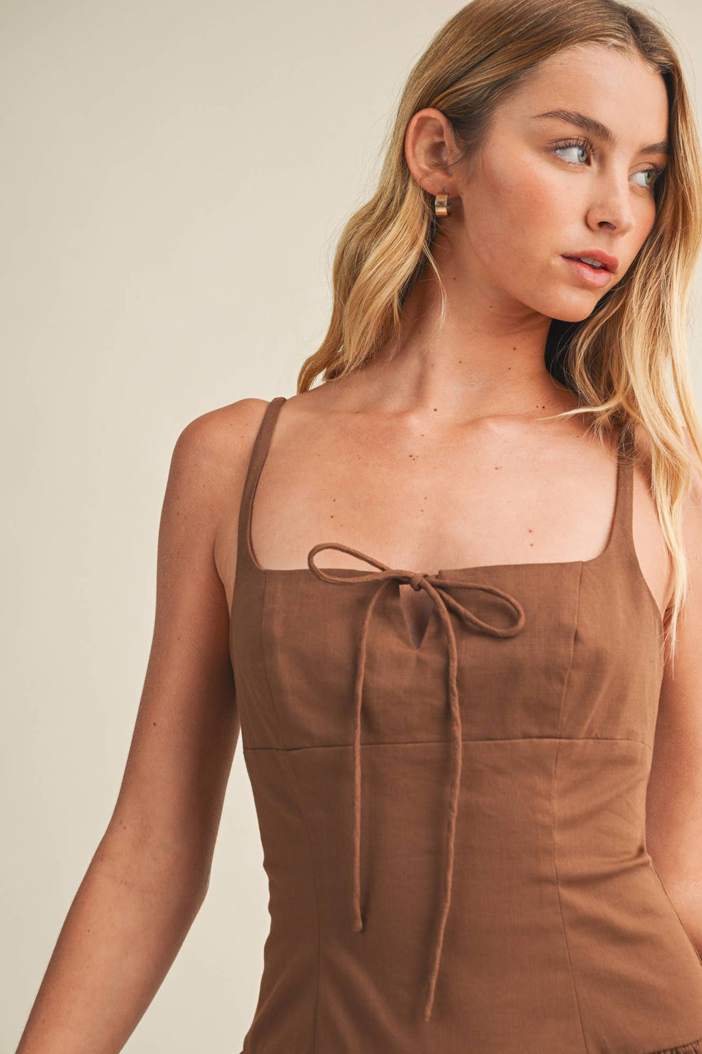 Tie-Front Flared Dress