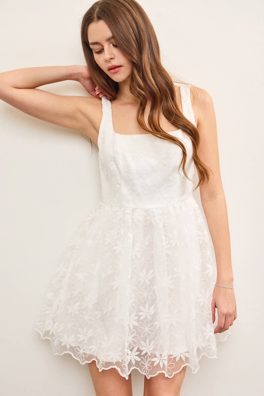 Square Neck Floral Dress