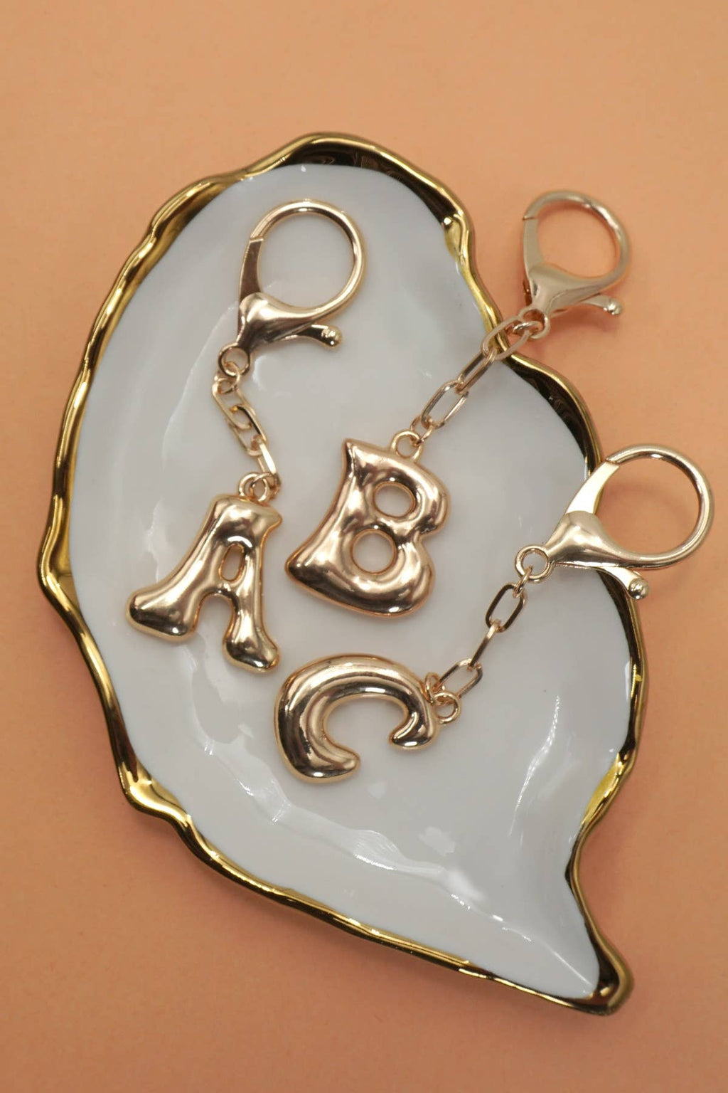 Bubble Letter Monogram Bag Charm Key Chain