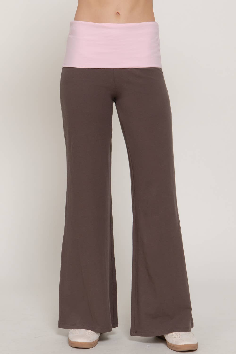 Contrast Folded Waist Pant