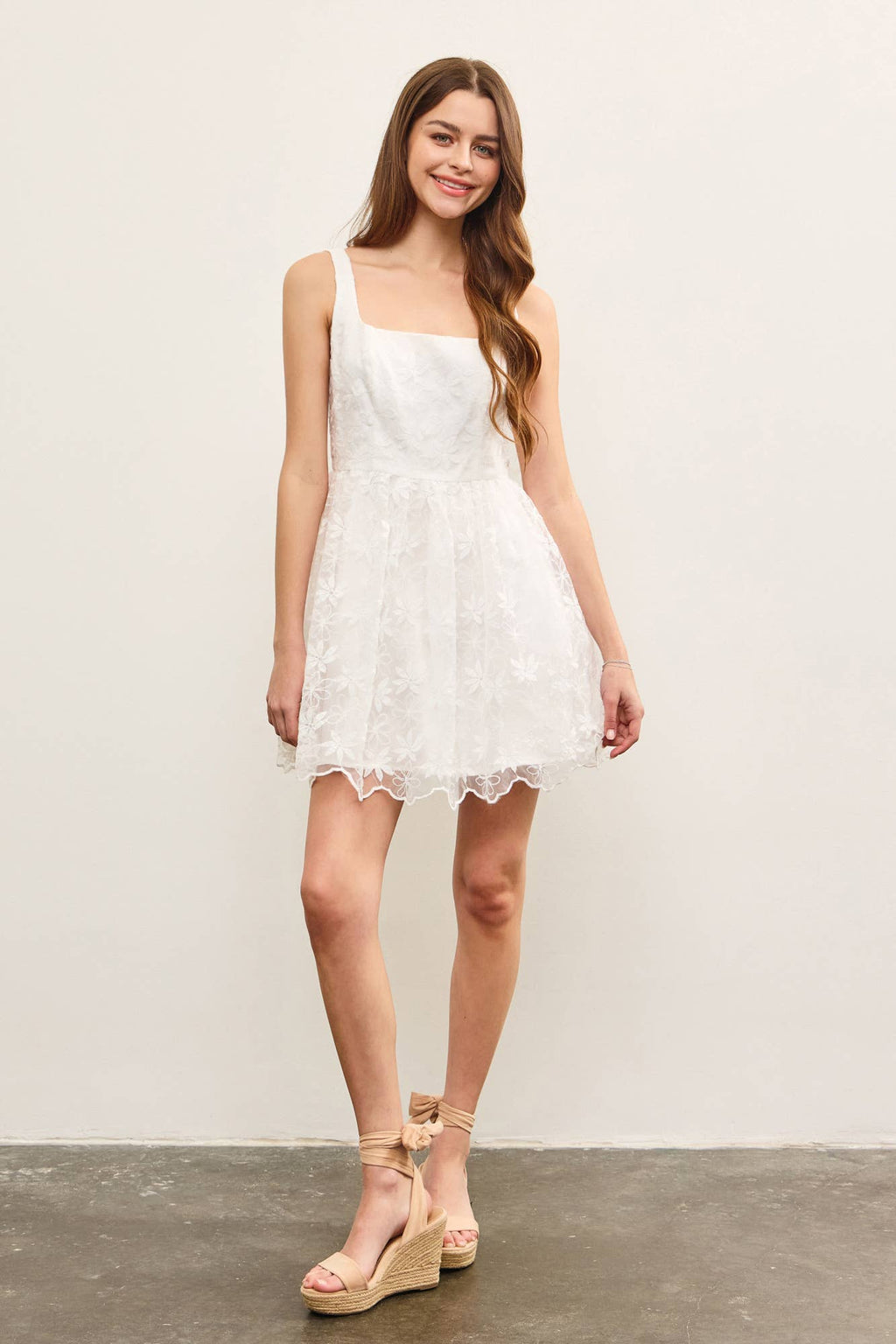 Square Neck Floral Dress