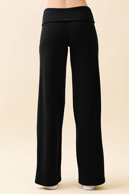 Fold Over Wide Leg Soft Pant
