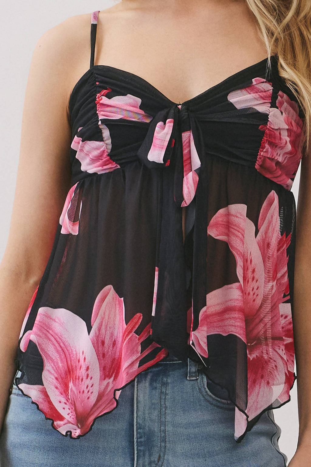 Mesh Twist Front Tank