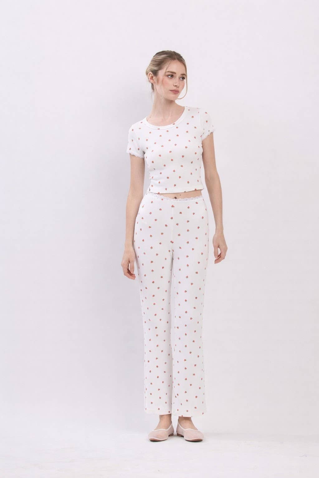 Pointelle Strawberry Tee