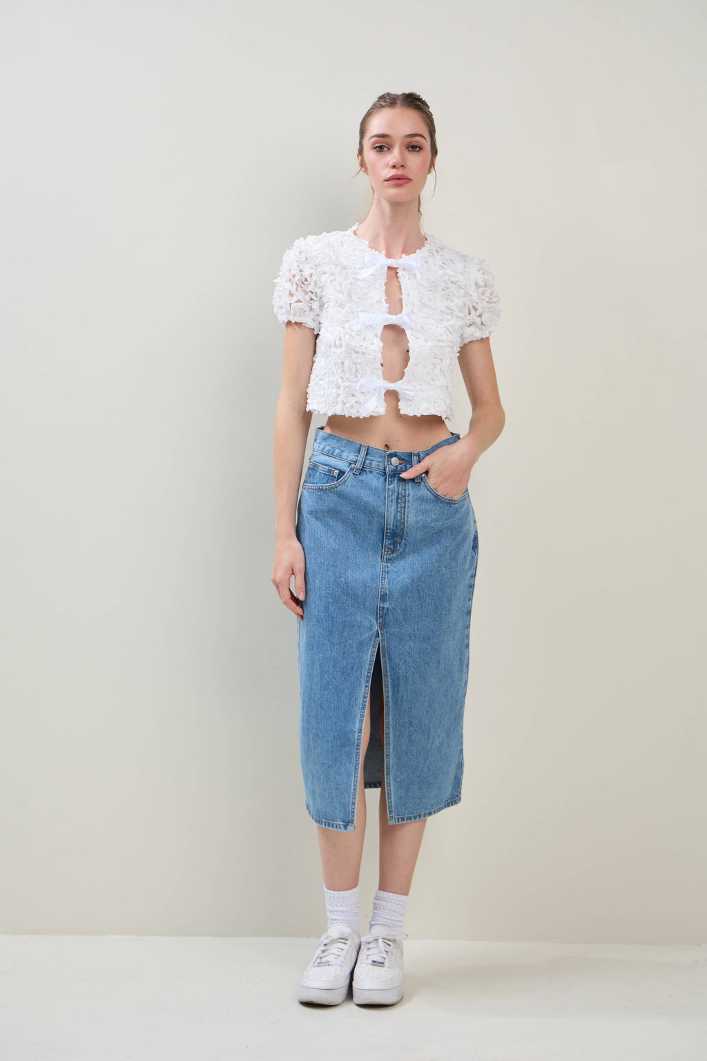 Denim Midi Skirt