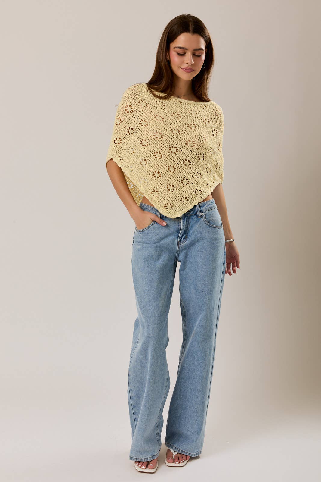 Openwork Knit Poncho
