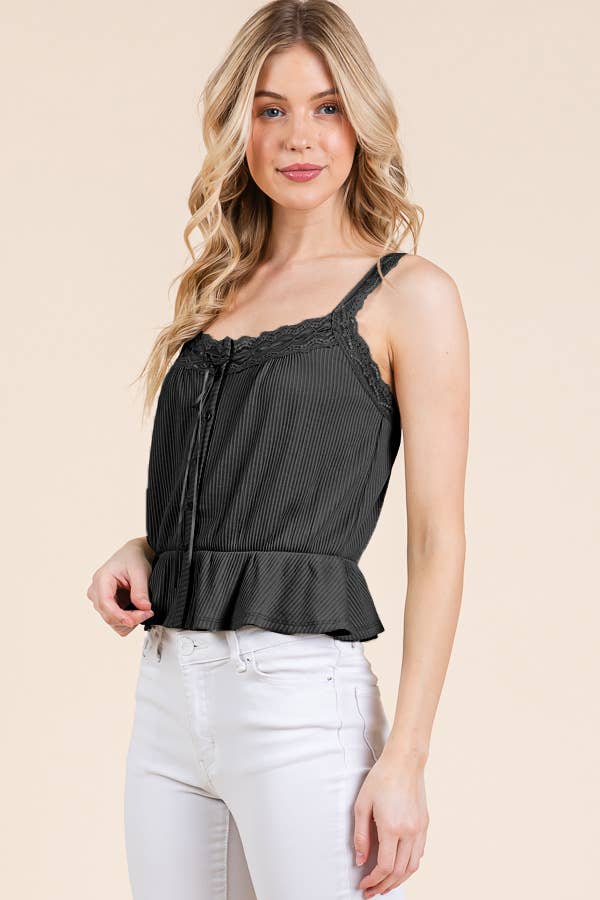 Lace Peplum Top