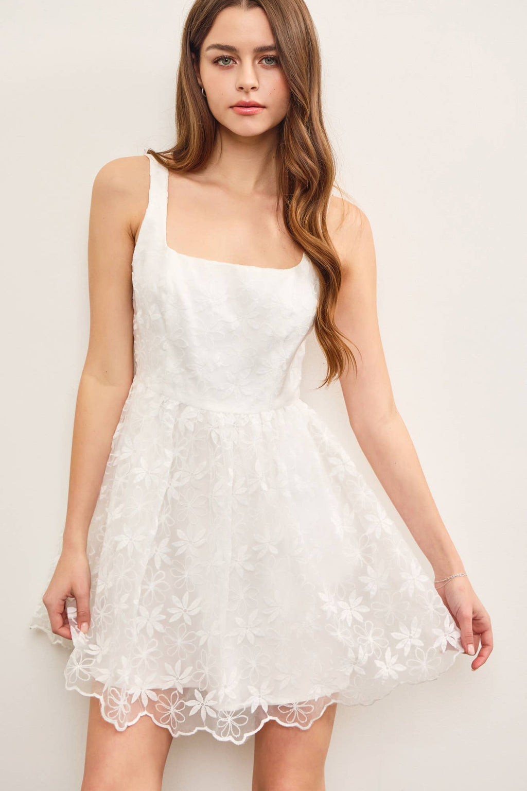 Square Neck Floral Dress