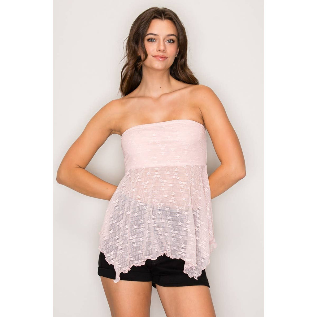 Lace Babydoll Tube Top