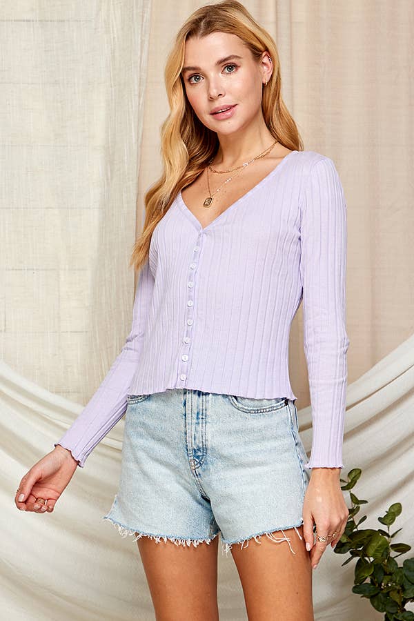 Ribbed Long Sleeve Cardigan