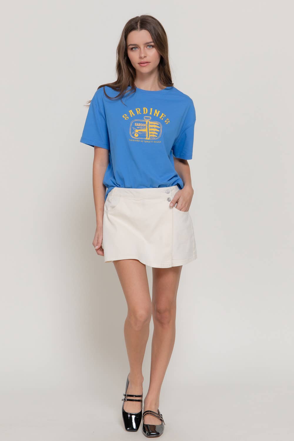 Short Sleeve Crew Neck Embroidery Crew Neck Top