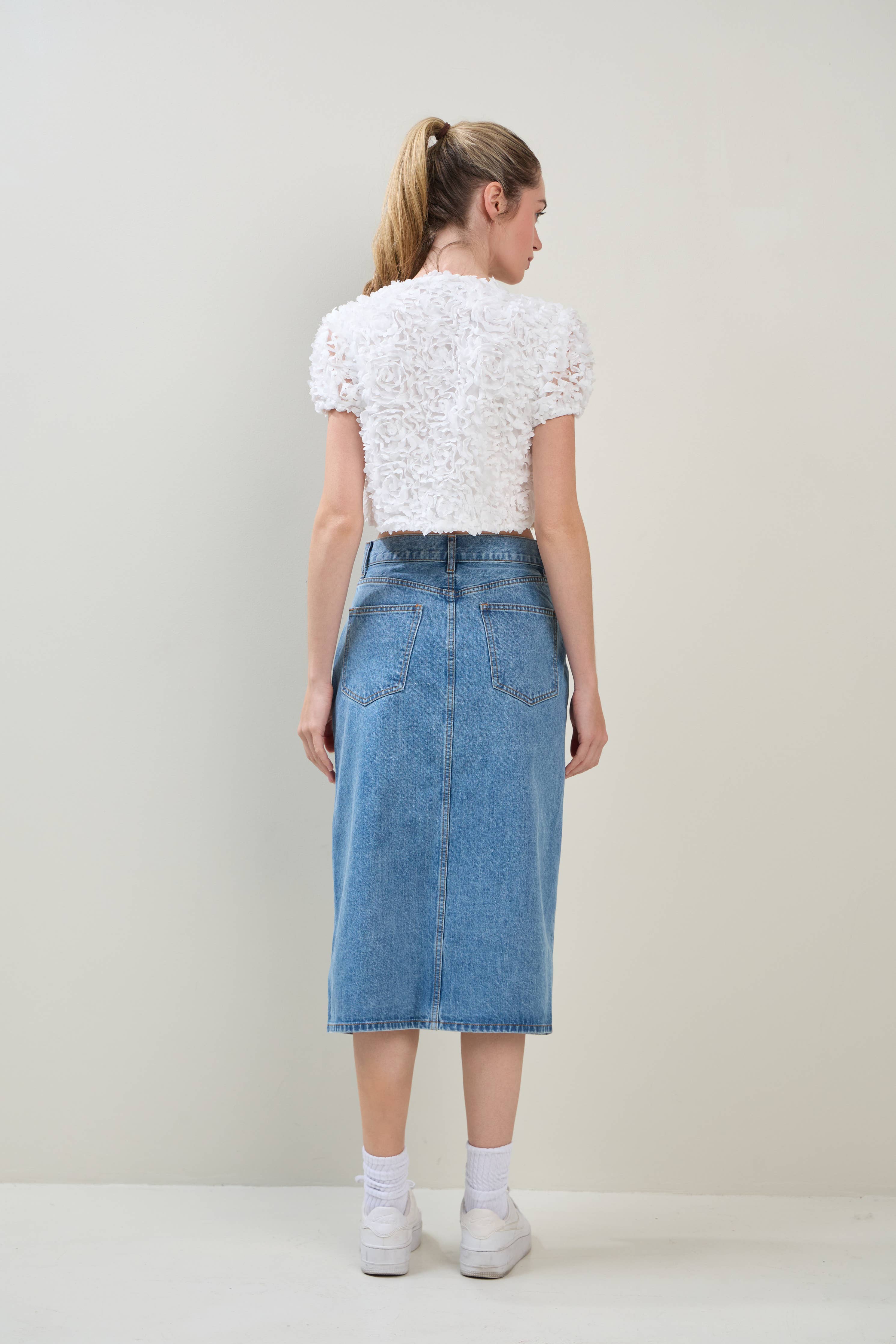 Denim Midi Skirt